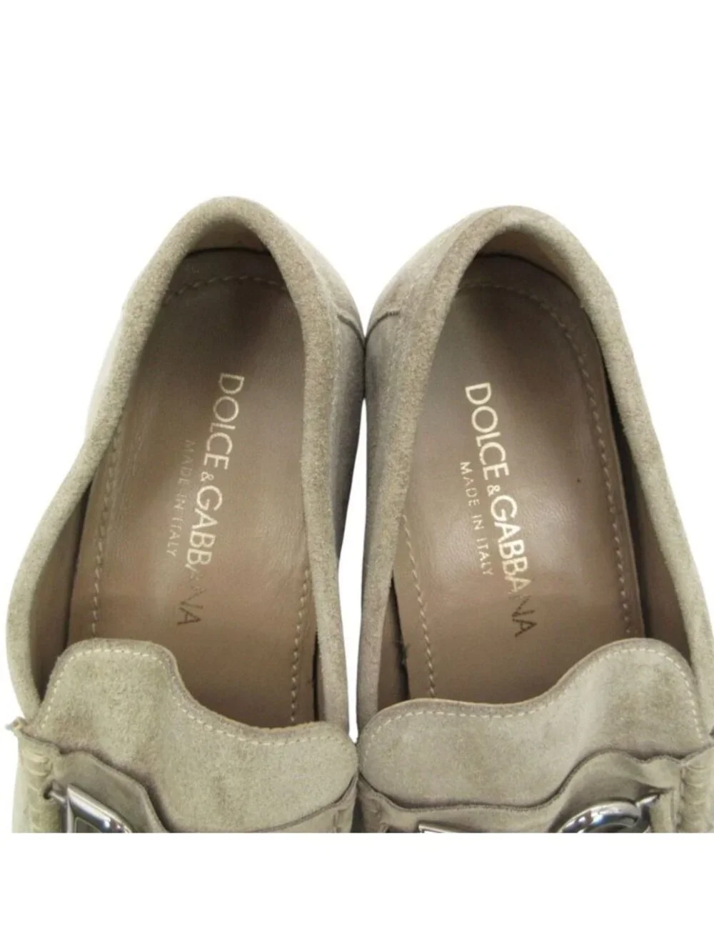 Dolce & Gabbana Loafers Bit Logo Suede Leather Slip-on Shoes Pastel Green 7